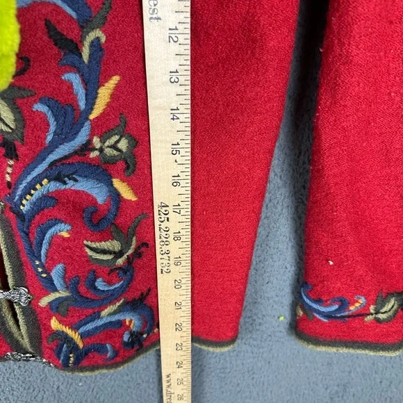 Vrikke Red Wool Waistcoat Women’s Small Irene Haugland Zahl 100% Wool - Picture 5 of 6